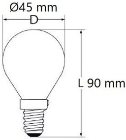 Lampada LED E14 85W a Sfera - 110lm/W Colore Bianco Caldo 2.700K