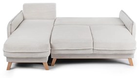 Divano letto variabile in velluto a coste beige divano ad angolo Tori - Bonami Selection