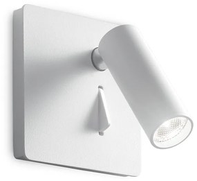 Applique Moderna Lite Metallo Bianco Led 3W 3000K Luce Calda