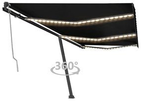 Tenda Automatica Con Sensore Vento E Led 600x300 Cm Antracite /