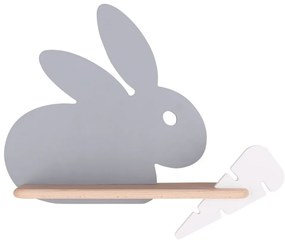 Applique LED per bambini con mensola RABBIT LED/4W/230V grigio/bianco/legno