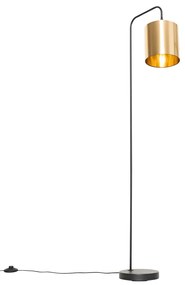 Lampada da terra moderna nera con oro - Lofty