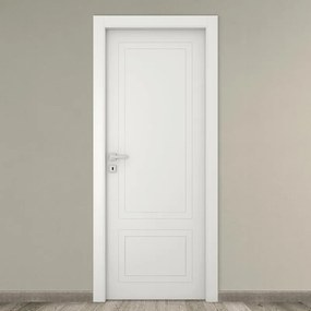 Porta interna a battente Nobel in legno laccato colore bianco, L 80 x H 210 cm, apertura reversibile