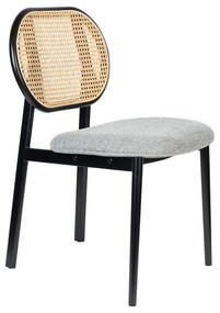 Sedia da pranzo in rattan grigio Spike - Zuiver