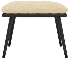 Poggiapiedi crema 45x29,5x35 cm in tessuto e similpelle