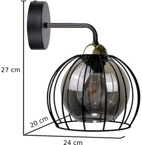 Applique SOLO BLACK 1xE27/60W/230V nero/oro