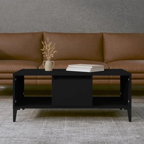 Tavolino Da Salotto Nero 90x50x36,5 Cm İn Legno Multistrato /