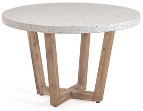 Kave Home - Shanelle tavolo rotondo in terrazzo bianco Ã˜ 120 cm