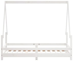 Giroletto per bambini bianco 80x160cm in legno massello di pino