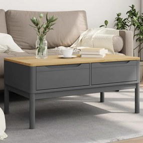 Tavolino Floro Grigio 99x55,5x45 Cm İn Legno Di Pino /