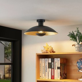 Lindby plafoniera Narisara, Ø 40 cm, E27, nero-oro