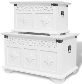 Set 2 Pezzi Cassapanche Bianche /
