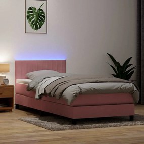 Giroletto A Molle Con Materasso Rosa 90x220 Cm Velluto /