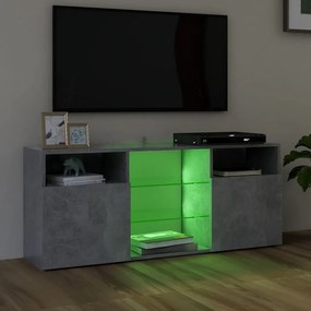 Mobile Porta TV con Luci LED Grigio Cemento 120x30x50 cm