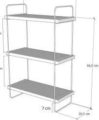 Mensola da parete POLALIS 66x40 cm marrone/nero