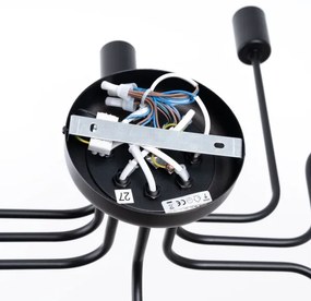 Sollux SL.1448 - Lampadario a plafone VECTOR 8xE27/15W/230V nero