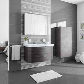 Mobile sottolavabo e lavabo Solitaire per vasca centrale grafite L 90 x H 49 x P 22 cm 2 cassetti