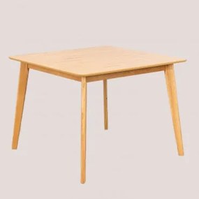 Tavolo da Pranzo Quadrato in MDF (100x100 cm) Kerhen Legno Naturale - Sklum