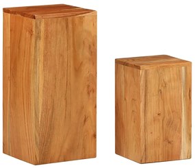 Supporti per Piante 2 pz in Legno Massello di Acacia