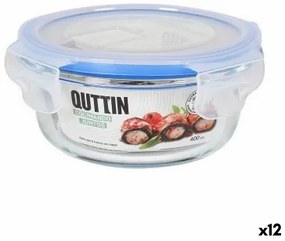 Porta Pranzo Rotondo con Coperchio Quttin Trasparente 400 ml Ø 13,5 x 6 cm (12 Unità)