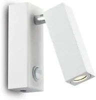 Applique Moderna Square Page Metallo Bianco Led 3W 3000K Luce Calda