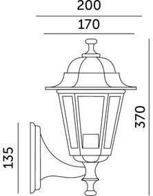 Applique da esterno 1xE27/60W/230V IP44 dorata