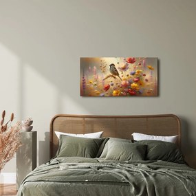 Quadro su tela – Passero sul prato estivo