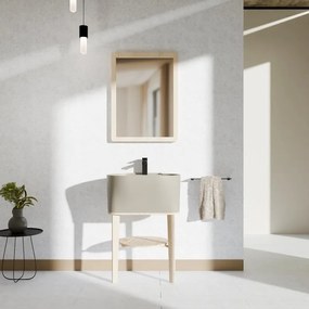 Mobile sottolavabo e lavabo Tina frassino naturale e matera L 50 x H 57 x P 41.5 cm 1 vasca