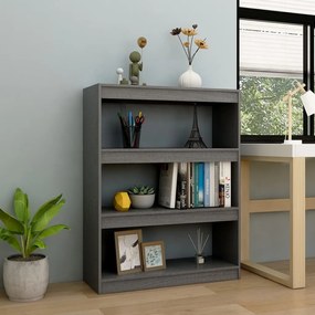 Libreria/divisorio grigio 100x30x103 cm in massello di pino