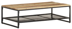 Tavolino Da Salotto 110x60x35 Cm İn Legno Massello Di Recupero /