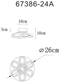 Globo 67386-24A - Lampada LED da soffitto MELISAND 24W/230V Ø26 cm nera