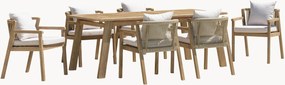 Set da pranzo da giardino in legno di acacia Celestin, set da 7