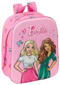 Zaino Scuola Barbie Rosa Fucsia 22 x 27 x 10 cm 3D