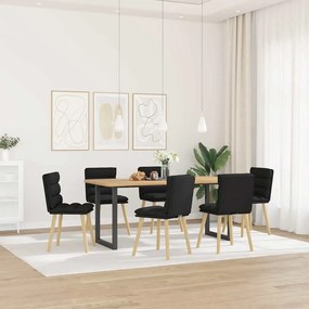 Sedie Da Pranzo 6 Pz Nere İn Tessuto /
