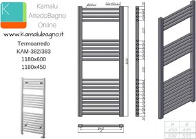 Termoarredo bianco 1180x600mm modello Kam-383B - KAMALU