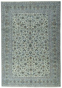 Kashan Tappeto persiano 390x270 Verde (Iran) Annodato A Mano