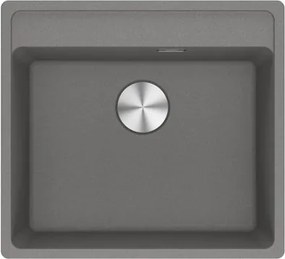 Lavello integrato 1 vasca in fragranite argento FRANKE Maris L 51 x L 56 cm