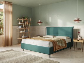 Izumi letto imbottito contenitore con piedi alti in tessuto smacchiabile T05 verde