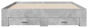 Giroletto cassetti grigio cemento 160x200 cm legno multistrato