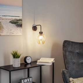 EMIBIG LIGHTING Applique Lukka, 1 luce, nero/ambra