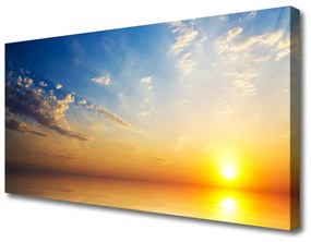 Stampa quadro su tela Paesaggio delle nuvole di alba 100x50 cm