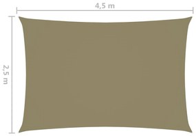 Parasole a Vela Oxford Rettangolare 2,5x4,5 m Beige