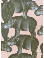 Studio Lisa Bengtsson Carta da parati Hippo - Pink