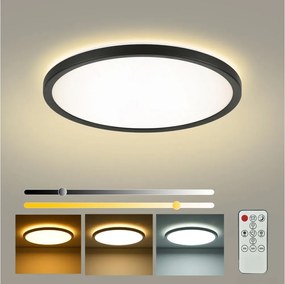 Brilagi - Lampada a LED dimmerabile ULTRA SLIM LED/24W/230V Ø 42 cm nera + telecomando