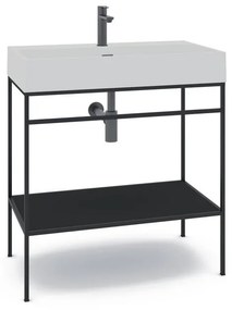 Mobile sottolavabo e lavabo Outline per vasca centrale nero L 80 x H 89 x P 45.5 cm