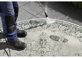 Tappeto da esterno verde e crema , ø 200 cm Borbon - NORTHRUGS