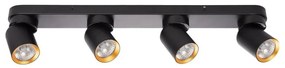 Faretto ANDY 4xGU10/8W/230V nero/oro