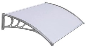 Pensilina in policarbonato grigio L 155 x P 98 cm struttura in pvc