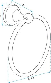 Portasciugamano da bagno Black 332867A RETRO