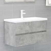 Mobile Bagno con Lavabo Integrato Grigio Cemento in Truciolato 3071553